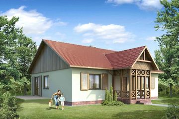  Projekt domu 108 DL drewniany (WAN1000) - projekt domu parterowego - Zdjęcie 1