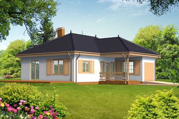  Projekt domu Adela drewniany (WAN1001) - projekt domu parterowego - Zdjęcie 1