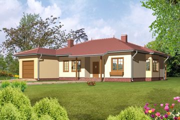  Projekt domu Joanna drewniany (WAN1004) - projekt domu parterowego - Zdjęcie 1