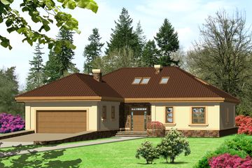  Projekt domu Mira z garażem 2-st. [A] (WRF1119) - projekt domu parterowego z poddaszem - Zdjęcie 1