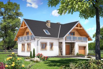  Projekt domu Wodnik As (1262) (KRD2309) - projekt domu parterowego z poddaszem - Zdjęcie 1