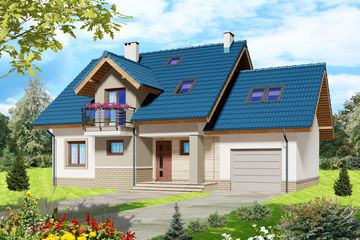  Projekt domu Dilios (WOE1023) - projekt domu parterowego z poddaszem - Zdjęcie 1