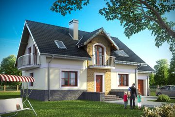  Projekt domu Loreta Polo (1353) (KRD2505) - projekt domu parterowego z poddaszem - Zdjęcie 1