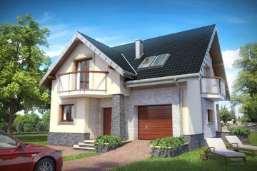  Projekt domu Magnus (1349) (KRD2506) - projekt domu parterowego z poddaszem - Zdjęcie 1