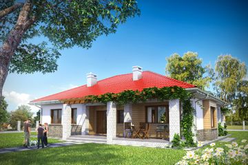  Projekt domu Regina - murowana - beton komórkowy (KRD2509) - projekt domu parterowego - Zdjęcie 1