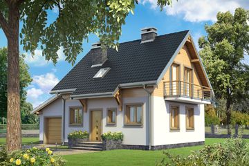  Projekt domu Smyk Beta (KRD2511) - projekt domu parterowego z poddaszem - Zdjęcie 1