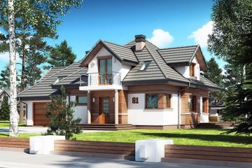  Projekt domu Rumcajs N 2G (BSB1085) - projekt domu parterowego z poddaszem - Zdjęcie 1