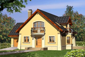  Projekt domu Rozalin z garażem 1 stanowiskowym (WRN1101) - projekt domu parterowego z poddaszem - Zdjęcie 1