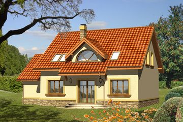  Projekt domu Talizman z garażem 1 stanowiskowym (WRN1102) - projekt domu parterowego z poddaszem - Zdjęcie 1