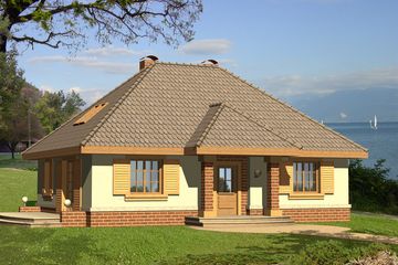  Projekt domu Marmur bez garażu (WRN1103) - projekt domu parterowego z poddaszem - Zdjęcie 1