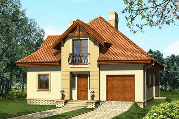  Projekt domu Koral (WRN1106) - projekt domu parterowego z poddaszem - Zdjęcie 1