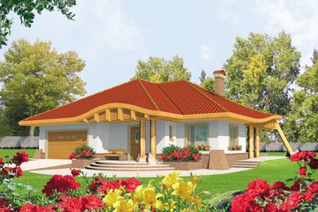  Projekt domu Sandra G2 (WRC1306) - projekt domu parterowego z poddaszem - Zdjęcie 1