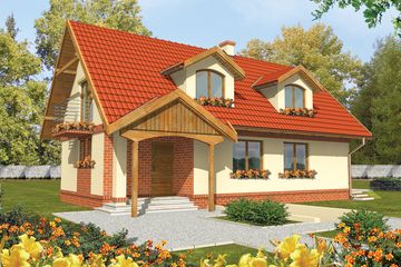  Projekt domu Antosia (WRC1474) - projekt domu parterowego z poddaszem - Zdjęcie 1