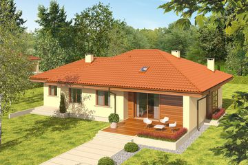  Projekt domu Franczi II G1 (wersja B) economic (WRC2066) - projekt domu parterowego - Zdjęcie 1