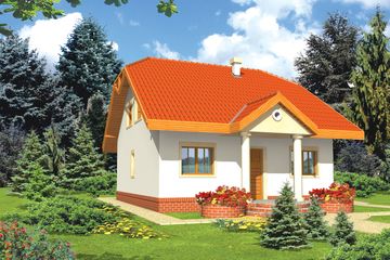  Projekt domu Perełka (WRC1290) - projekt domu parterowego z poddaszem - Zdjęcie 1