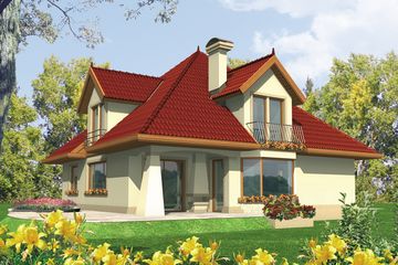  Projekt domu Pola G1 (WRC1293) - projekt domu parterowego z poddaszem - Zdjęcie 1