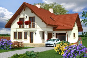  Projekt domu Roseto (KRH1258) - projekt domu parterowego z poddaszem - Zdjęcie 1