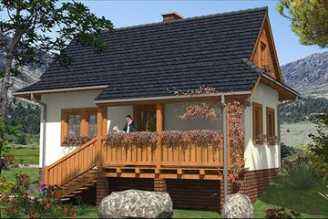  Projekt domu L-74 Dom szkieletowy (BBD1104) - projekt domu parterowego z poddaszem - Zdjęcie 1