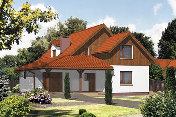  Projekt domu WB-3909 (KRA1040) - projekt domu parterowego z poddaszem - Zdjęcie 1