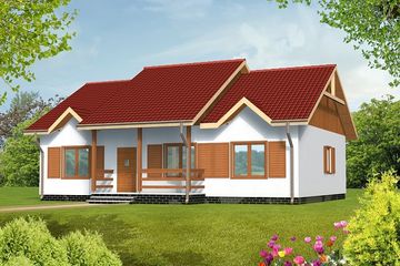  Projekt domu Anna drewniany (WAN1009) - projekt domu parterowego - Zdjęcie 1