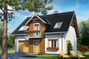  Projekt domu Winnik (1368) (KRD2515) - projekt domu parterowego z poddaszem - Zdjęcie 1