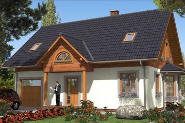  Projekt domu L-86 Dom szkieletowy (BBD1127) - projekt domu parterowego z poddaszem - Zdjęcie 1