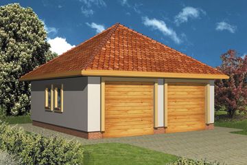  Projekt garażu Ola garaż dwustanowiskowy (SIA1005) - projekt garażu parterowego - Zdjęcie 1