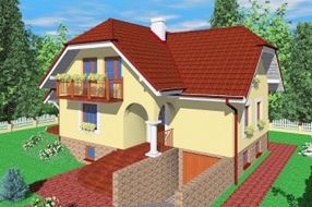  Projekt domu GIS (SLB1134) - projekt domu parterowego z poddaszem - Zdjęcie 1