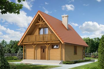  Projekt domu Mikrus 2 dr-S (BSA1632) - projekt domu parterowego z poddaszem - Zdjęcie 1