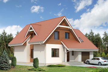  Projekt domu Piryt 2 (BSA1637) - projekt domu parterowego z poddaszem - Zdjęcie 1