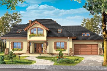  Projekt domu Benedykt 4 (WAH1150) - projekt domu parterowego z poddaszem - Zdjęcie 1