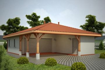  Projekt garażu G66 - Budynek garażowo - gospodarczy (PRA1080) - projekt garażu parterowego - Zdjęcie 1