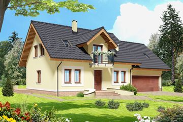  Projekt domu Bianka II (WOE1044) - projekt domu parterowego z poddaszem - Zdjęcie 1