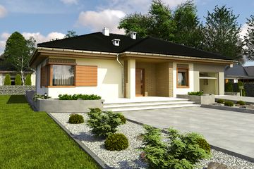  Projekt domu Jerzyk II z garażem 1-st. [A] (WRF1518) - projekt domu parterowego - Zdjęcie 1