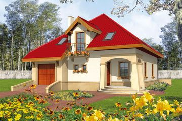  Projekt domu Lukrecja G1 (WRC1130) - projekt domu parterowego z poddaszem - Zdjęcie 1