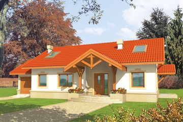  Projekt domu Marcysia G1 (WRC1131) - projekt domu parterowego z poddaszem - Zdjęcie 1