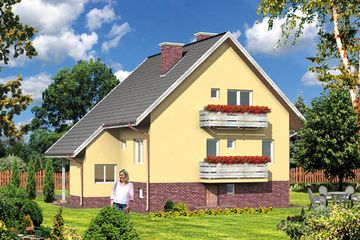  Projekt domu WB-3300 (KRA1284) - projekt domu parterowego z poddaszem - Zdjęcie 1