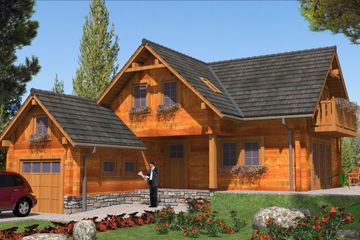  Projekt domu L-77 Dom grzybowa z bali (BBD1112) - projekt domu parterowego z poddaszem - Zdjęcie 1