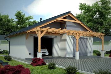  Projekt garażu G80 - Budynek garażowy (PRA1094) - projekt garażu parterowego - Zdjęcie 1