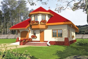  Projekt domu Rozyna G1 (WRC1327) - projekt domu parterowego z poddaszem - Zdjęcie 1