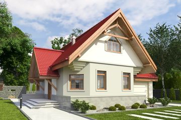  Projekt domu Lolek II z garażem 1-st. [A] (WRF1348) - projekt domu parterowego - Zdjęcie 1
