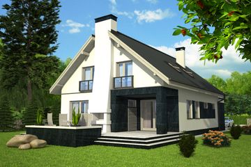  Projekt domu Jola z garażem 1-st. [A] (WRF1350) - projekt domu parterowego z poddaszem - Zdjęcie 1