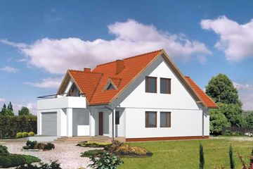  Projekt domu WB-3415 (KRA1098) - projekt domu parterowego z poddaszem - Zdjęcie 1