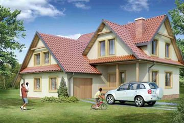  Projekt domu 169 z wykuszem drewniany (WAN1026) - projekt domu parterowego z poddaszem - Zdjęcie 1