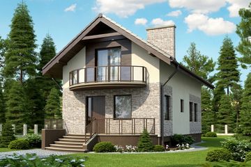  Projekt domu Lugano (KRH1315) - projekt domu parterowego z poddaszem - Zdjęcie 1