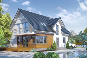  Projekt domu Biskupice 13 (KRP1454) - projekt domu parterowego z poddaszem - Zdjęcie 1