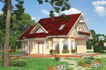  Projekt domu Majka Rex (1000) (KRD2402) - projekt domu parterowego z poddaszem - Zdjęcie 1