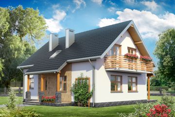  Projekt domu Malachit (958) (KRD2405) - projekt domu parterowego z poddaszem - Zdjęcie 1