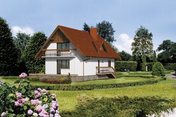  Projekt domu WB-3340 (KRA1074) - projekt domu parterowego z poddaszem - Zdjęcie 1