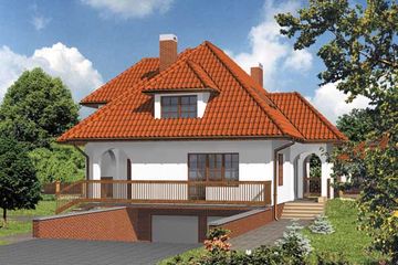  Projekt domu WB-3344 (KRA1076) - projekt domu parterowego z poddaszem - Zdjęcie 1